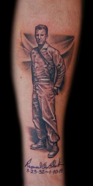 Tattoos - Army Father Portrait Tattoo - 56323