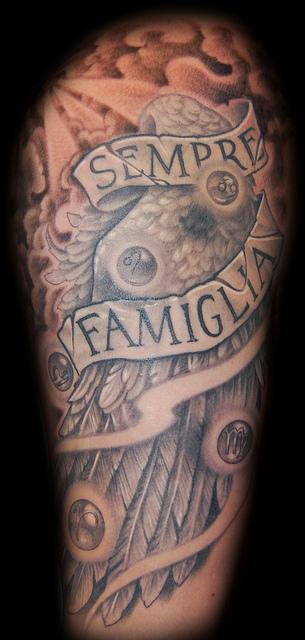 Marvin Silva - Angel Wing and Zodiac Tattoo