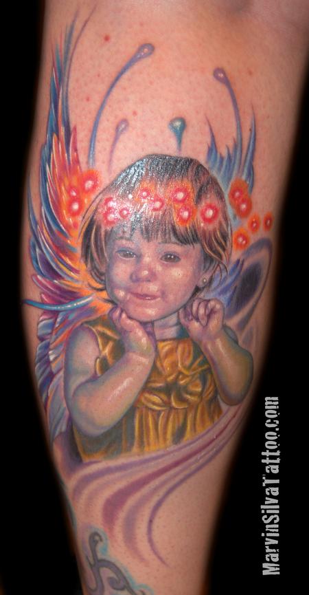 Marvin Silva - Baby Fairy Portrait Tattoo