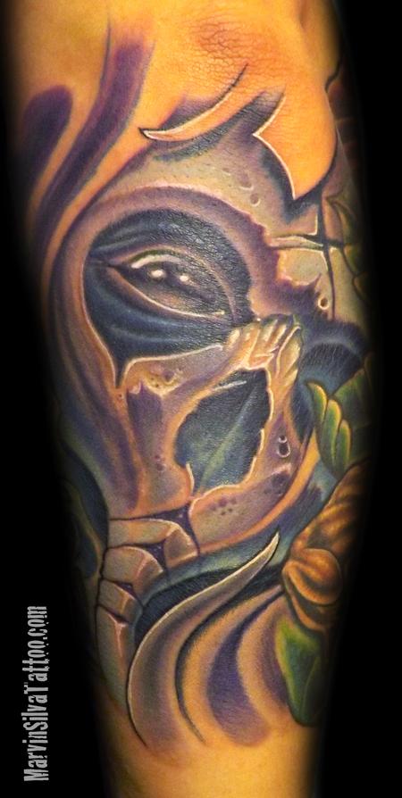 Marvin Silva - Bio Skull Tattoo