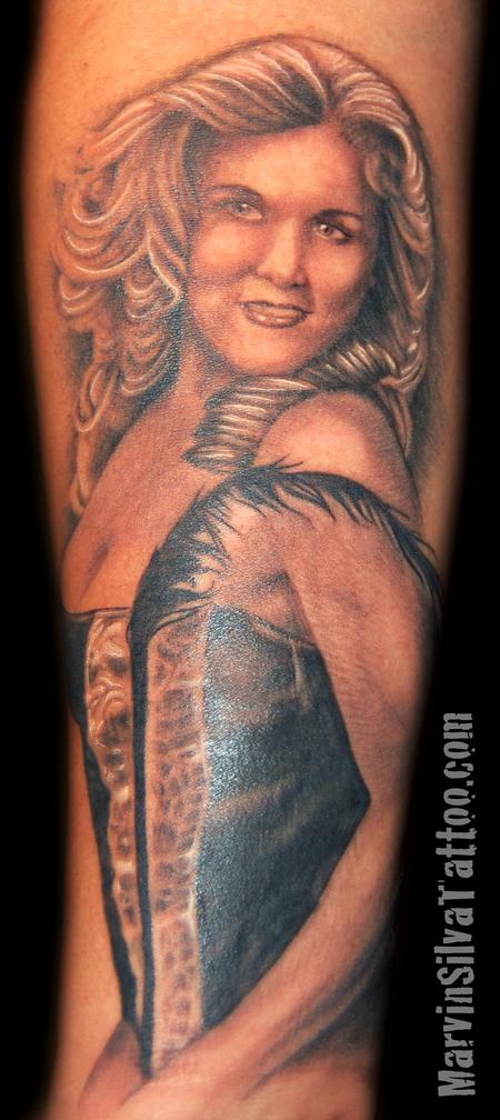 Marvin Silva - Wife Portrait Tattoo