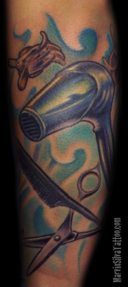 Marvin Silva - Hair Dresser Tools Tattoo