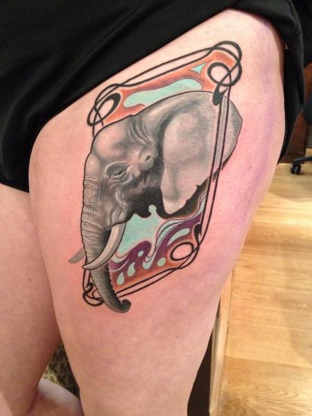 Tattoos - Custom Elephant Tattoo - 86043