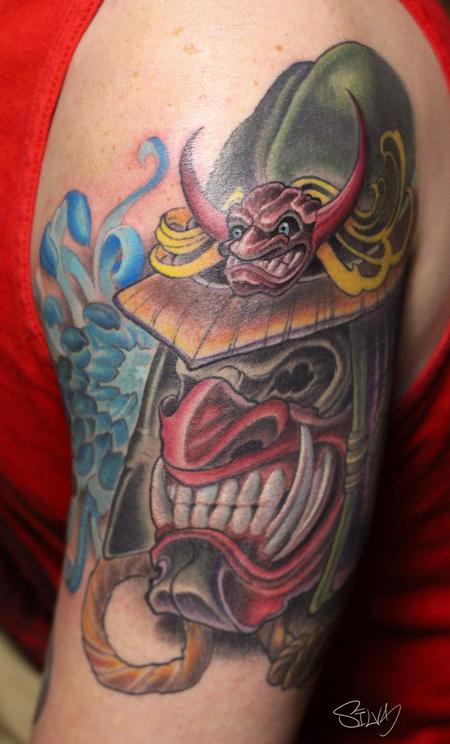 Tattoos - Dead Samurai Skull Tattoo - 98446