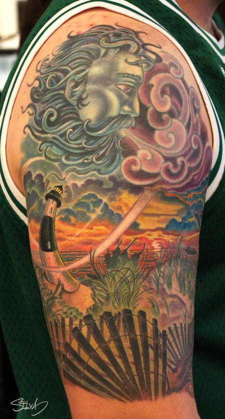 Tattoos - Custom Long Island Lighthouse Tattoo - 98447