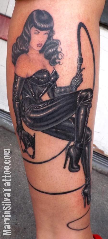 Tattoos - Betty Page Catwoman Tattoo - 78099