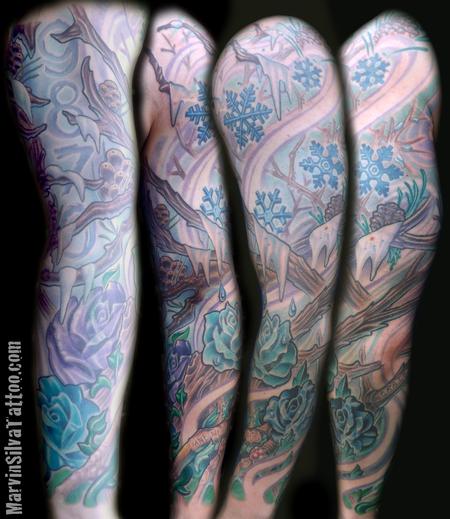 Tattoos - Custom Winter Spring Tattoo - 80805