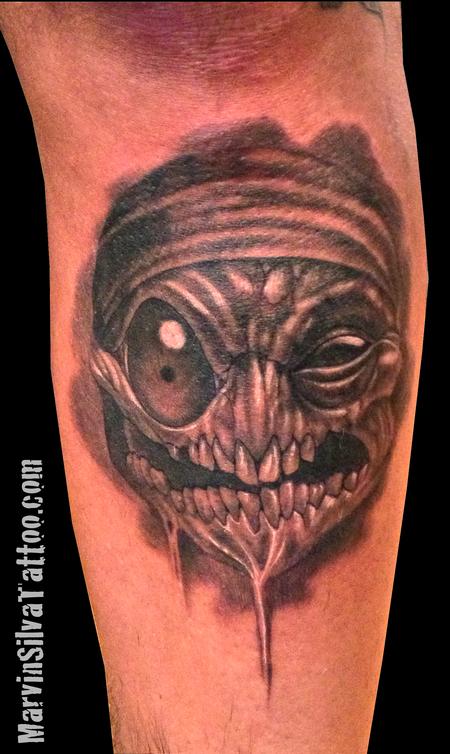 Marvin Silva - Grinning Monster Tattoo