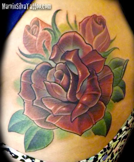 Tattoos - Custom Rose Tattoo - 80804