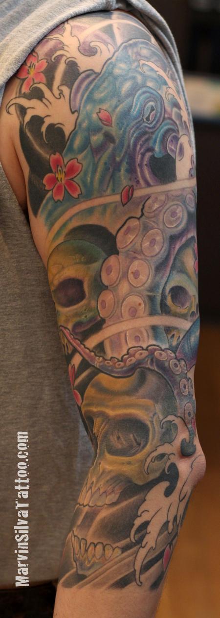 Tattoos - Octopus Skulls Tattoo - 87523
