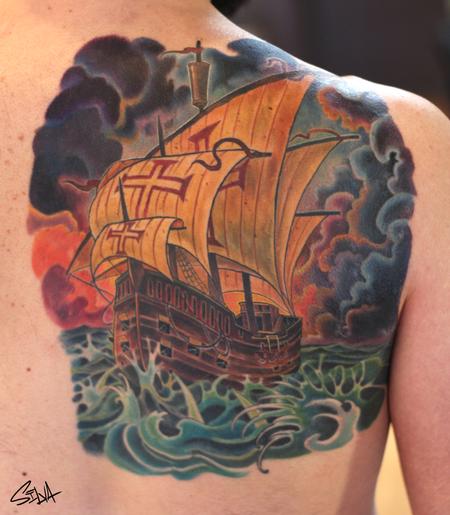 Marvin Silva - Crusader Ship Tattoo