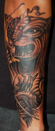 Marvin Silva - Skinless Cat Tattoo
