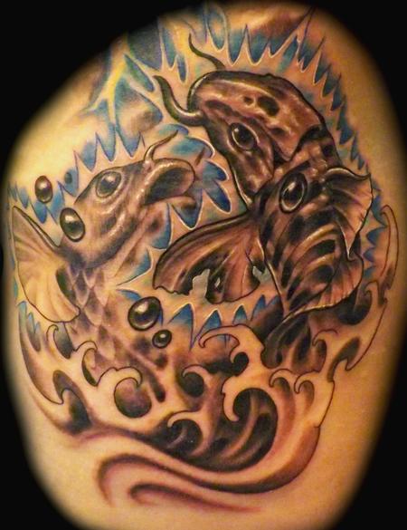 Tattoos - Koi Fish Lightning Tattoo - 66461