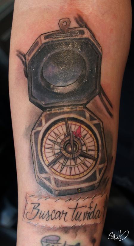 Tattoos - Captain Jack Sparrow Compass Tattoo - 115316