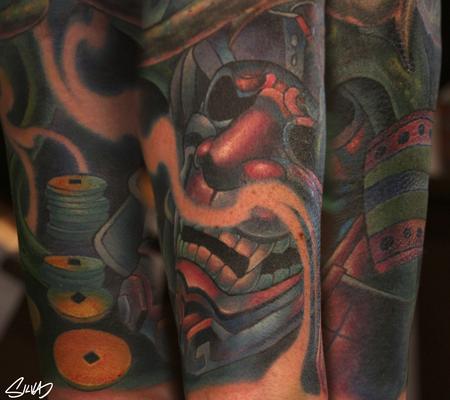 Marvin Silva - Custom Samurai Mask Tattoo