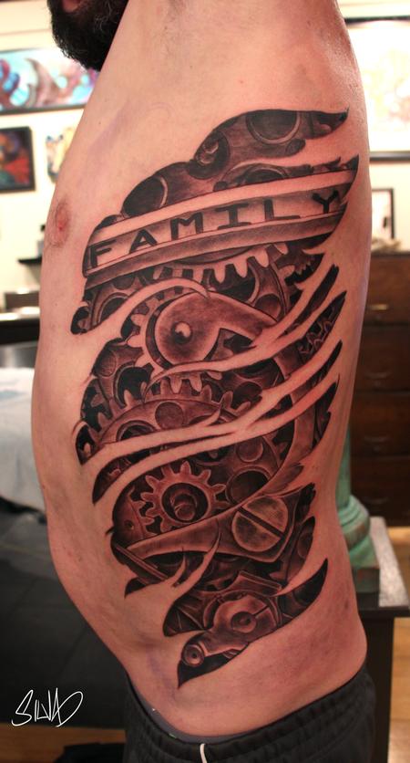 Marvin Silva - Custom Cogs and Gears Tattoo