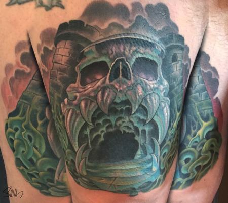 Marvin Silva - Custom Castle Greyskull Tattoo