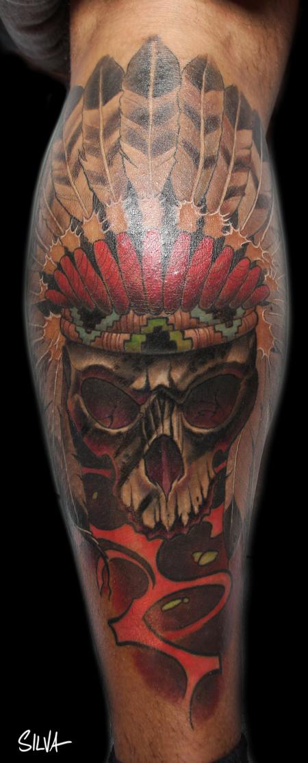 Tattoos - Custom Native American Indian Chief Tattoo - 115750