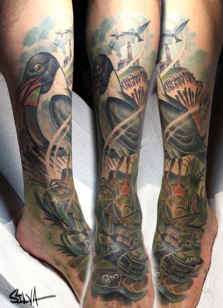 Tattoos - Custom Laughing Gull Tattoo - 100599