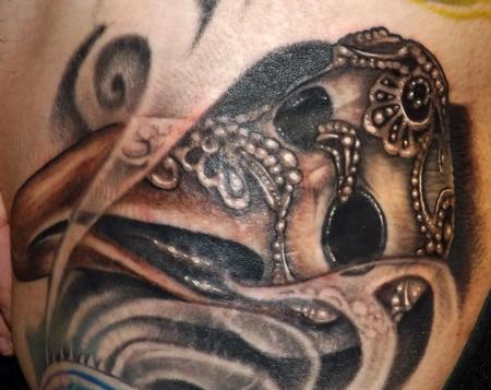 Marvin Silva - Black Plague Mask of Doom Tattoo