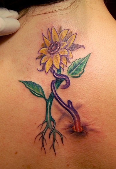 sunflower tattoo back. Sunflower Tattoo