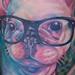 Tattoos - Dog with Glasses Portrait Tattoo - 57356