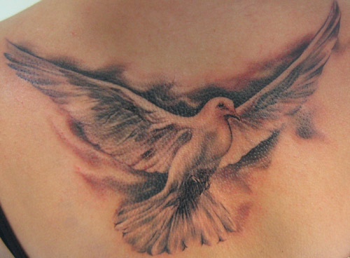 Looking for unique ThomaskYnst Tattoos flying dove black and white