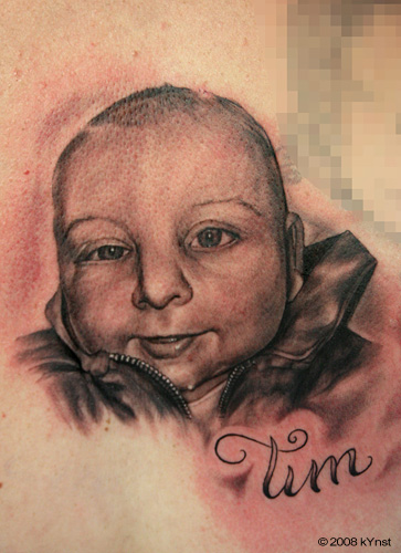 Tattoos - Memorial tattoos - baby portret