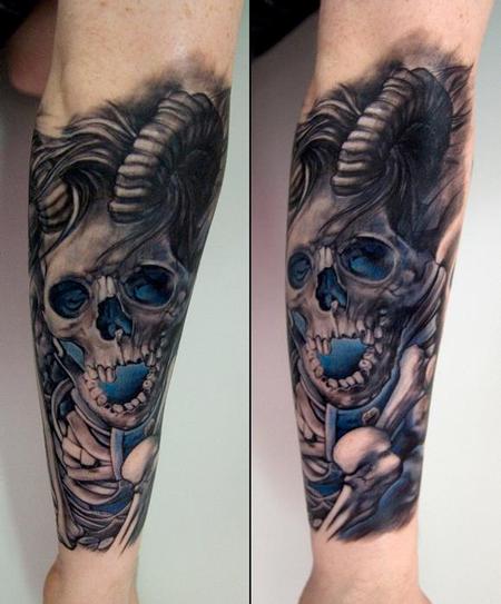 Blue Skull Tattoo