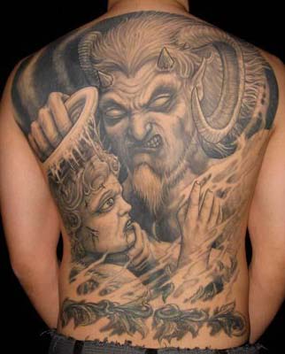 Tattoos Angels on Paradise Tattoo Gathering   Tattoos   Religious Demon   Devil Vs Angel