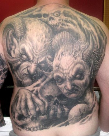 skull tattoo on back. Tattoos Skull