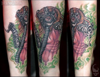 Tattoos - Gaskmask Pinup Tattoo