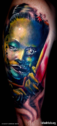 Looking for unique Darrin White Tattoos?  2 Faced Geisha