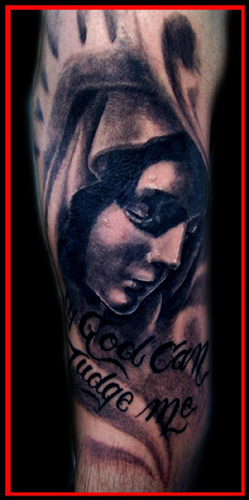 Looking for unique Darrin White Tattoos?  God Can Judge Me.