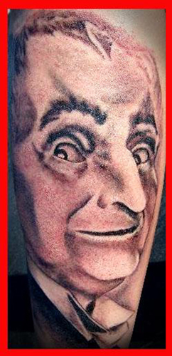 Looking for unique Darrin White Tattoos?  Granpa Munster B&W