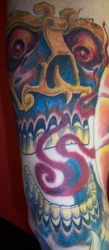 Tattoos - Ethnic Tibetan tattoos - TANTRIC SKULL
