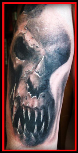 Looking for unique Darrin White Tattoos?  Wolf Skull