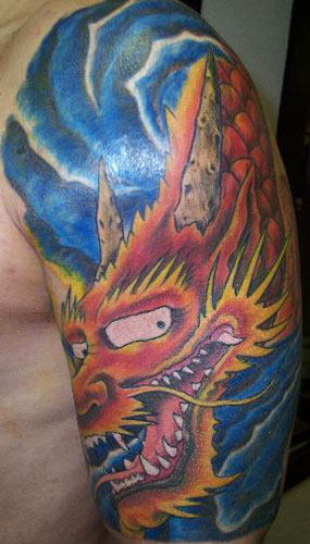 Tattoos - Fantasy Dragon tattoos - JAPANESE DRAGON 1/2 SLEEVE