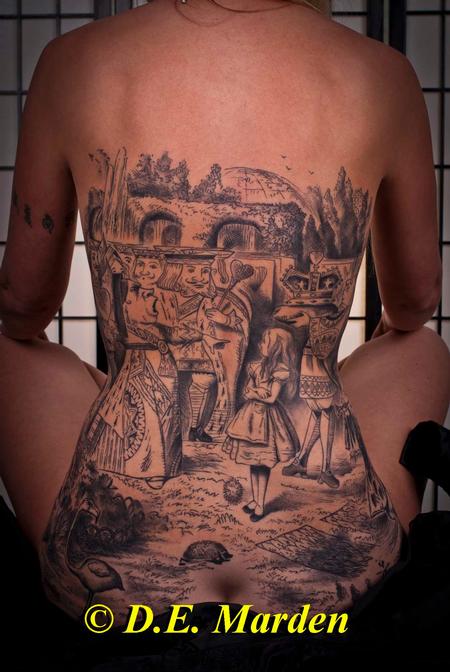 Holly Azzara - Alice In Wonderland John Tenniel sketch Back PIece