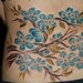 Tattoos - Brush Painted Blue Flowers - 47591