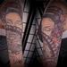 Tattoos - Geisha and Cherry Blossoms Half Sleeve Tattoo - 55530