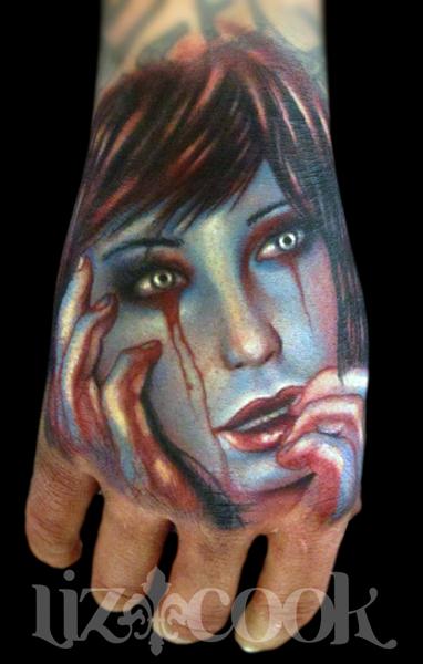 Liz Cook - Creepy Girl Hand Tattoo