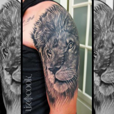 Liz Cook - Black and Gray Lion - Fully Healed