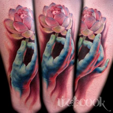 Liz Cook - Hand and Lotus Tattoo