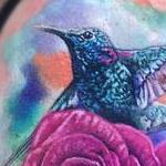 Rose, Hibiscus, Hummingbirds Tattoo Thumbnail