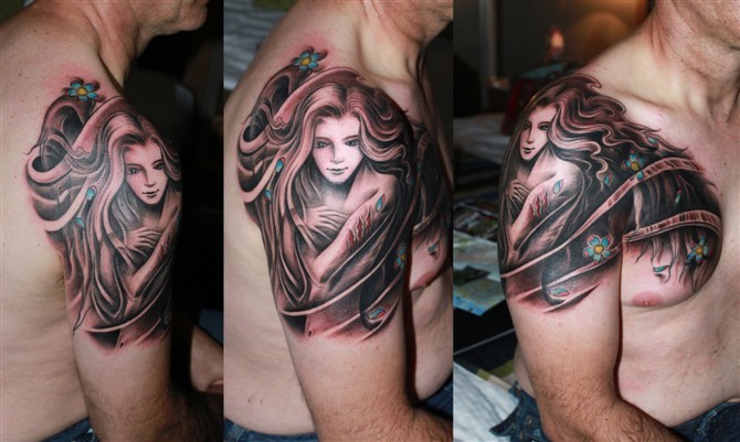 Looking for unique  Tattoos? Flowing Girl Tattoo