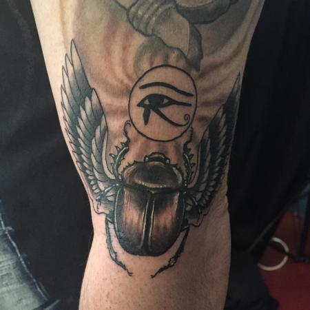 Tattoos - Scarab black and grey tattoo - 133678