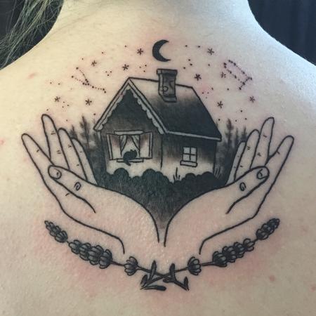 House with hands tattoo Design Thumbnail