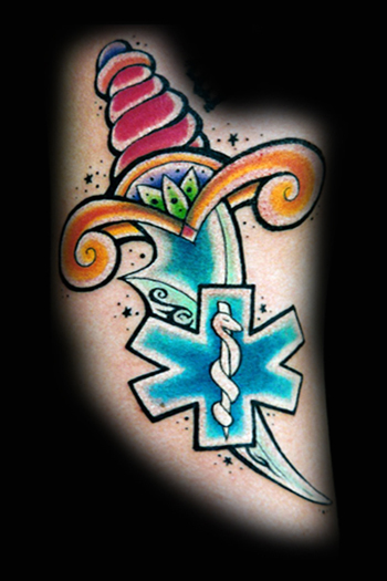 Looking for unique  Tattoos? Paramedic Dagger Tattoo