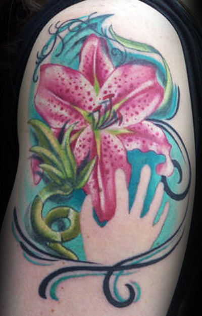 flower lily tattoos. Tattoos gt; Flower Lily tattoos